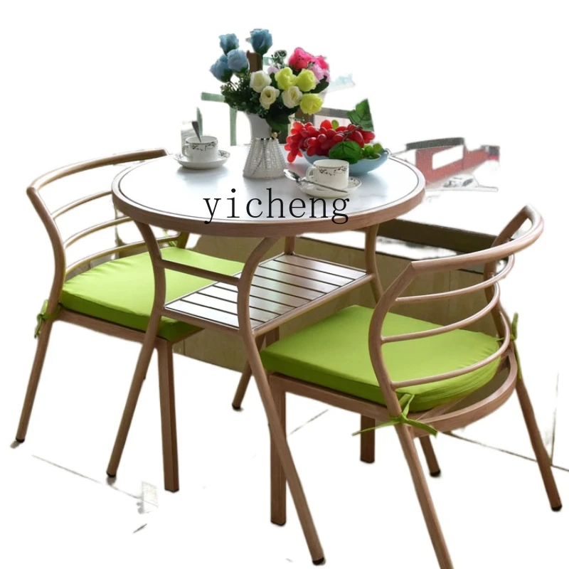 

XL Outdoor Balcony Small Table and Chair a Table with Two Chairs Garden Tea Table and Chair Combination