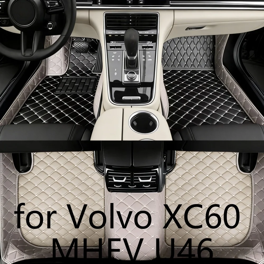 Maßgefertigte Leder-Autofußmatten für Volvo XC60 MHEV U46 2018–2021 5-Sitzer Wasserdicht Rutschfest Verschleißfest Leicht zu Reinigen Auto-Innenraum-Schutzteppiche Zubehör 2130