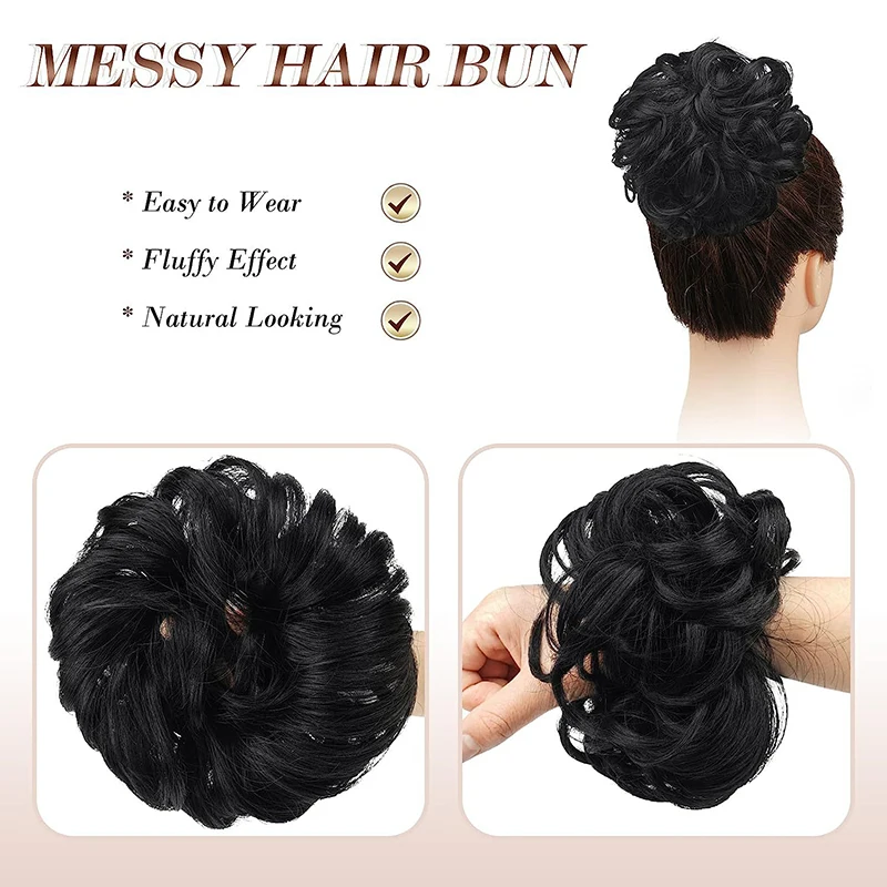 Chignon synthétique décoiffé pour femmes, pince à griffes, extension de cheveux, chignon, morceau de cheveux, queue de cheval naturelle, perruques pour femmes, accessoires