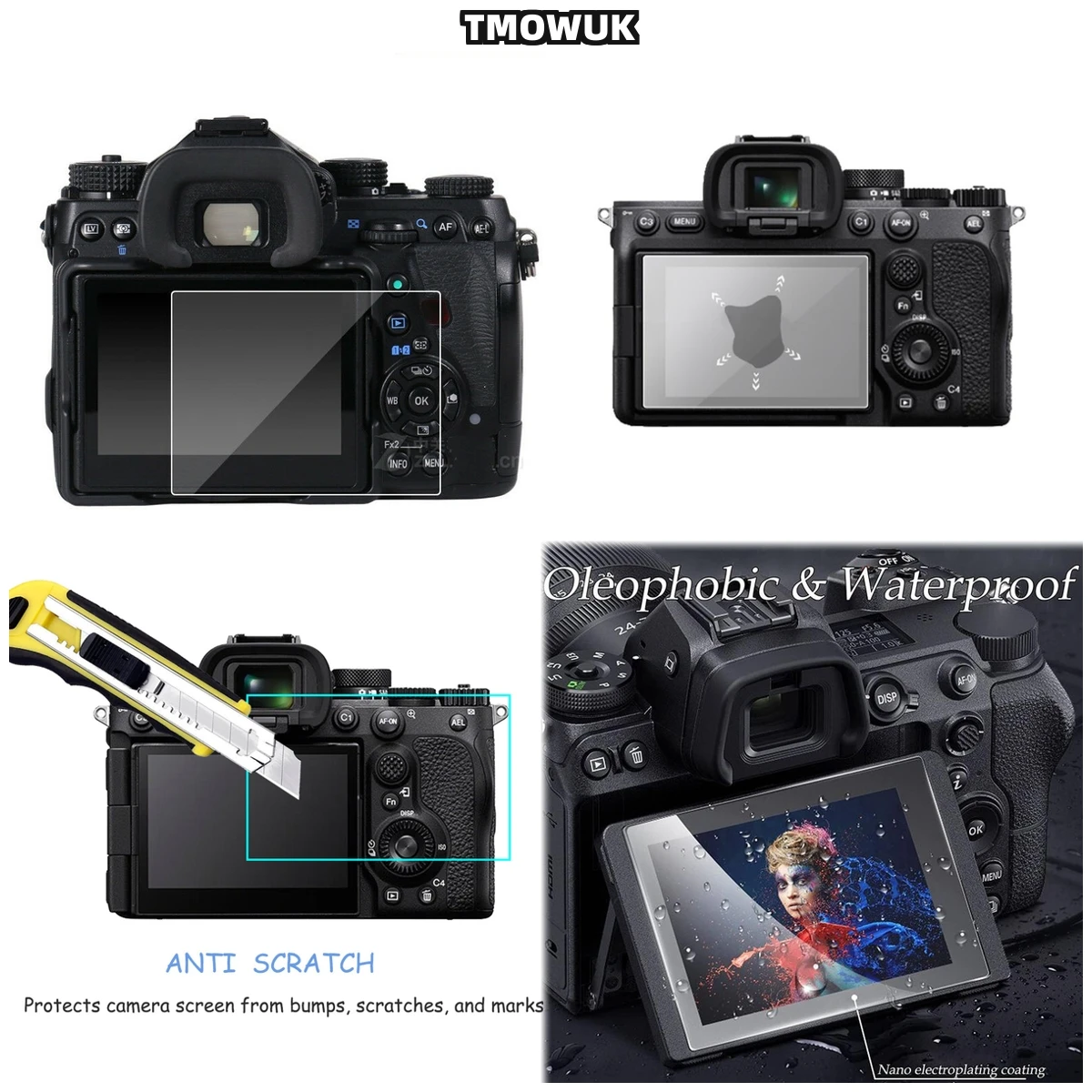 

For A7RII A7RIII A7R4 A7R4A A7SMII A7RMII A7MII A7MIII, Full Coverage Screen Guard, Smooth Touch Response