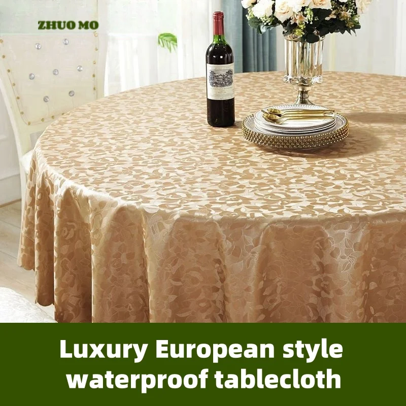 Printing Waterproof round table cloth, oil resistant, home restaurant, hotel kitchen customized 160 180 200 cm round tablecloth