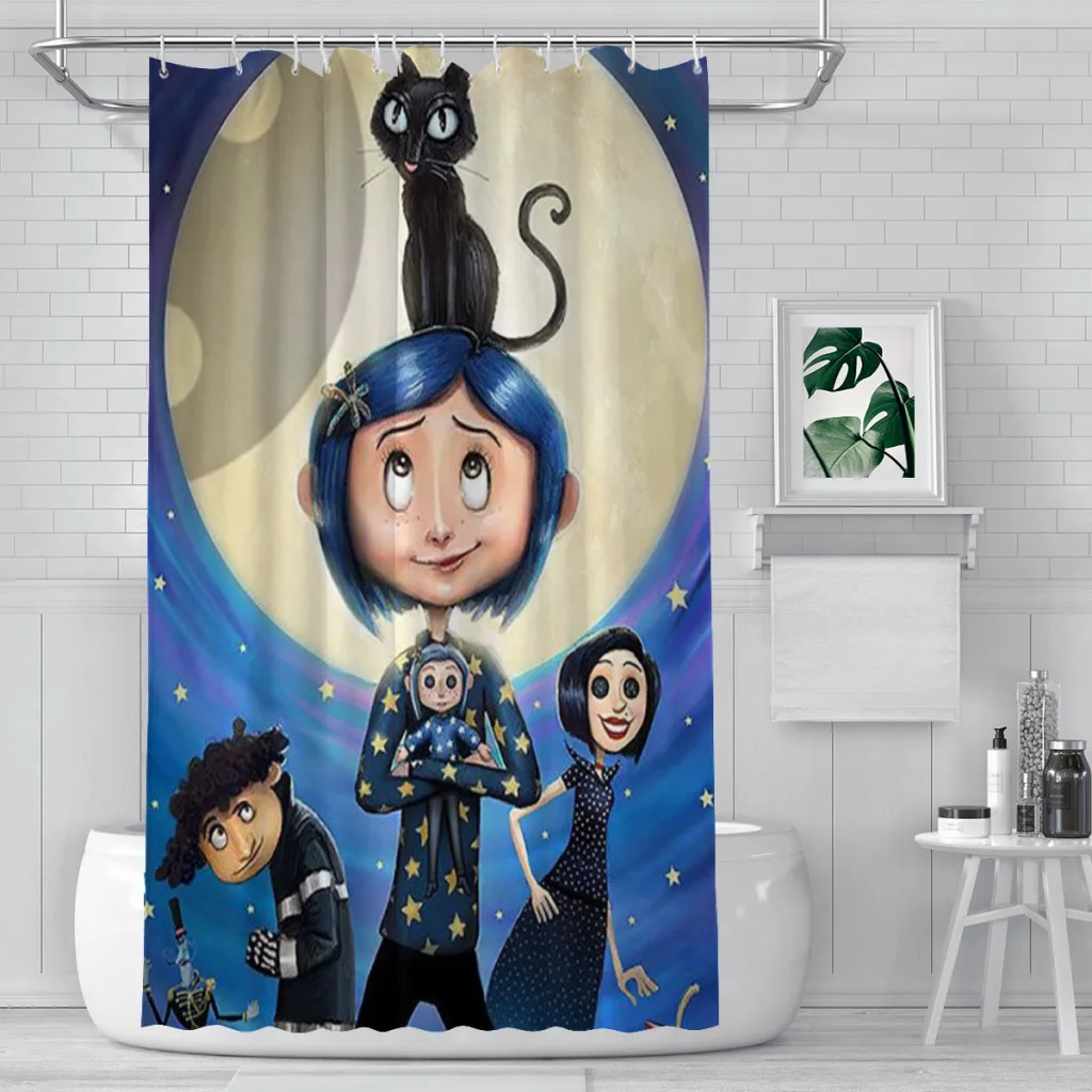

Anime Movie C-CoralineS Shower Curtain Bathroom Decoration Shower Curtain Birthday Gift
