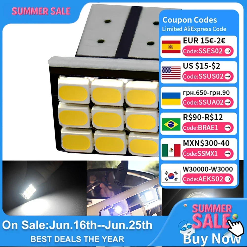 

1PCS Car Side Marker Wedge Lamps T10 W5W Canbus White 1206 9/12SMD LED Vehicle Tail Dashboard Bulbs DC 12V Lamping Parking Light
