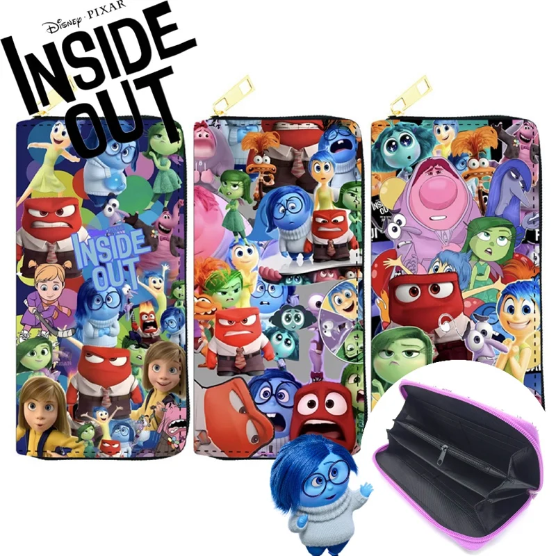 

Disney Inside Out 2 Zipper Wallet Long Purses Handbags Students Coin Purse Cards Holder Large Capacity Cute Gifts for Men Women