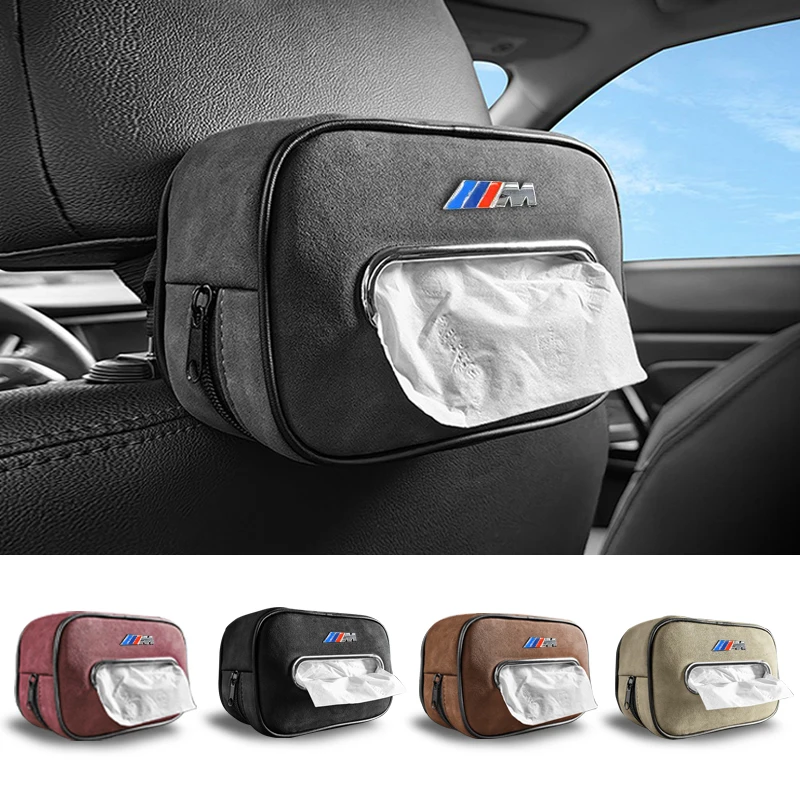 

Car Metal Logo Tissue Box Sunshade Seat Backrest Suspension Tissue Box For BMW M X1 X3 X5 X6 X7 E30 E90 M3 E84 E83 F25 E91 E60 F