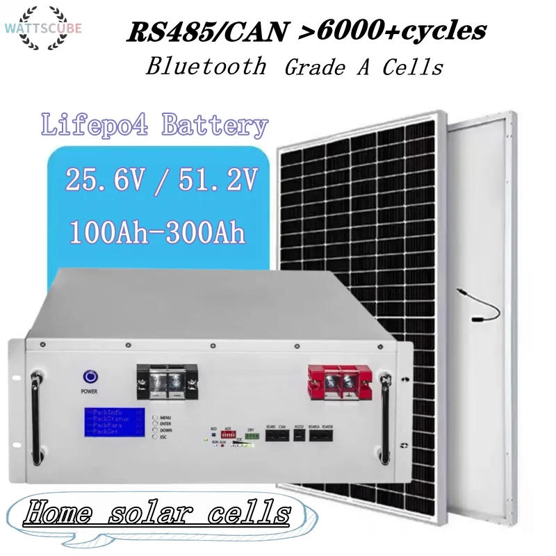 Batterie Au Lithium LiFePO4 24V 48V 2KW 3KW 5KW Pour Énergie Solaire Photovoltaïque 100Ah 150Ah 200Ah 50Ah Pour Stockage D'Énerg