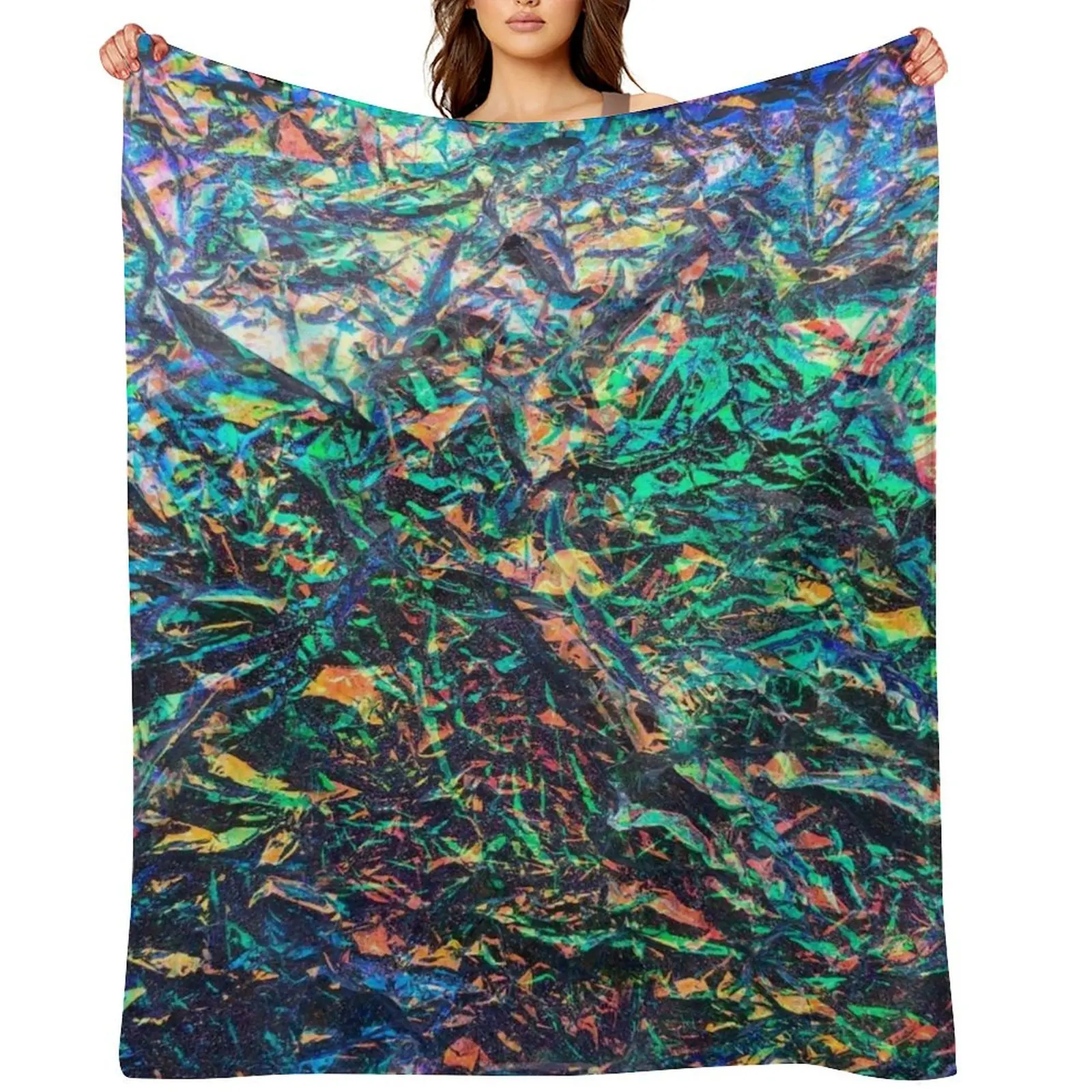 

Iridescent Throw Blanket Soft Big Plush Travel Blankets
