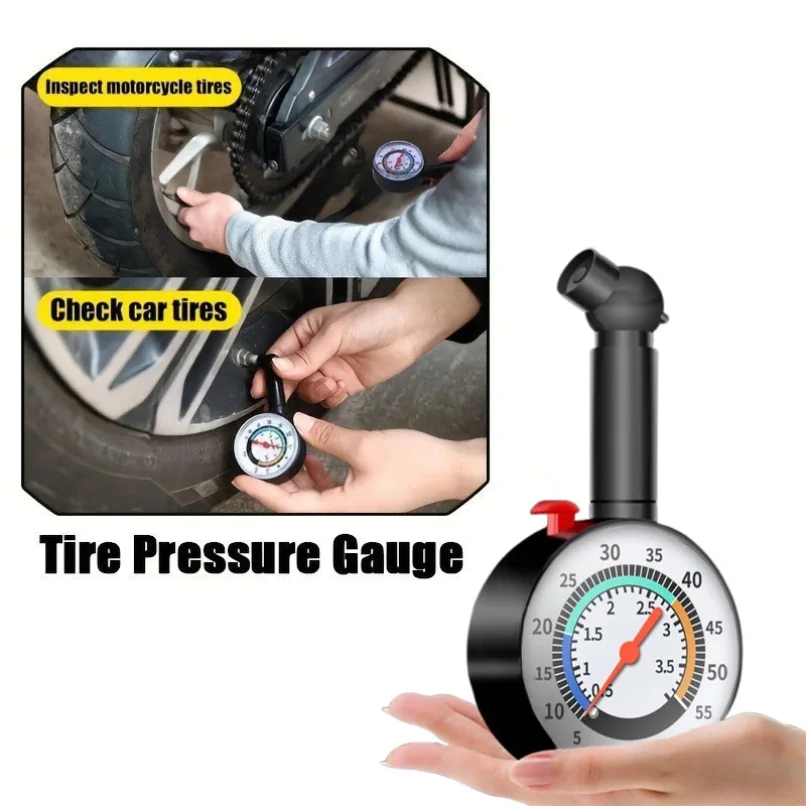 

Манометр для автомобильных шин, для автомобиля, мотоцикла, грузовика, велосипеда, измеритель циферблата, тестер автомобиля, инструмент для измерения давления в шинах