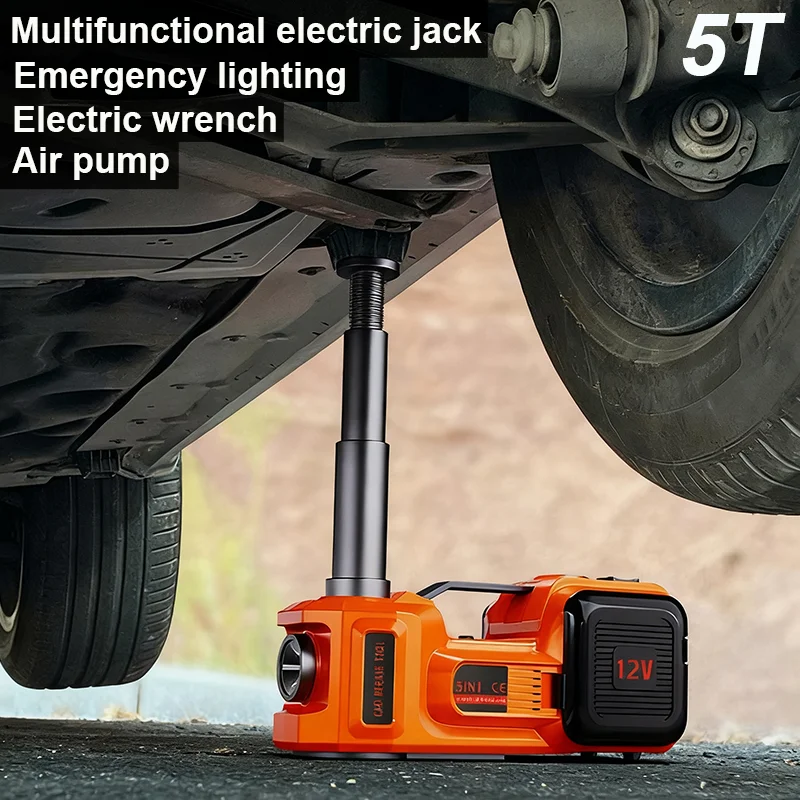 مقبس سيارة كهربائي 5T مقبس سيارة هيدروليكي مع مضخة قابلة للنفخ مدمجة ومقبس سيارة بإضاءة LED لإطار تغيير شاحنة الدفع الرباعي 150 ~ 450 مم #3