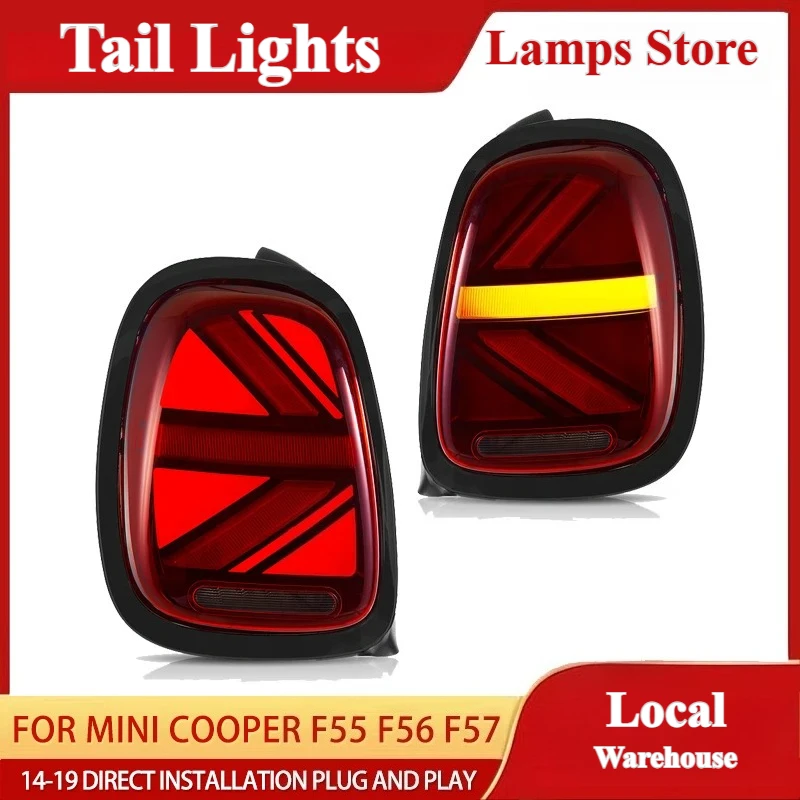 Image of LED-Rückleuchten-Set für Mini Cooper F55 F56 F57 2014-2019 mit sequenziellem Blinker, Plug-and-Play Autozubehör