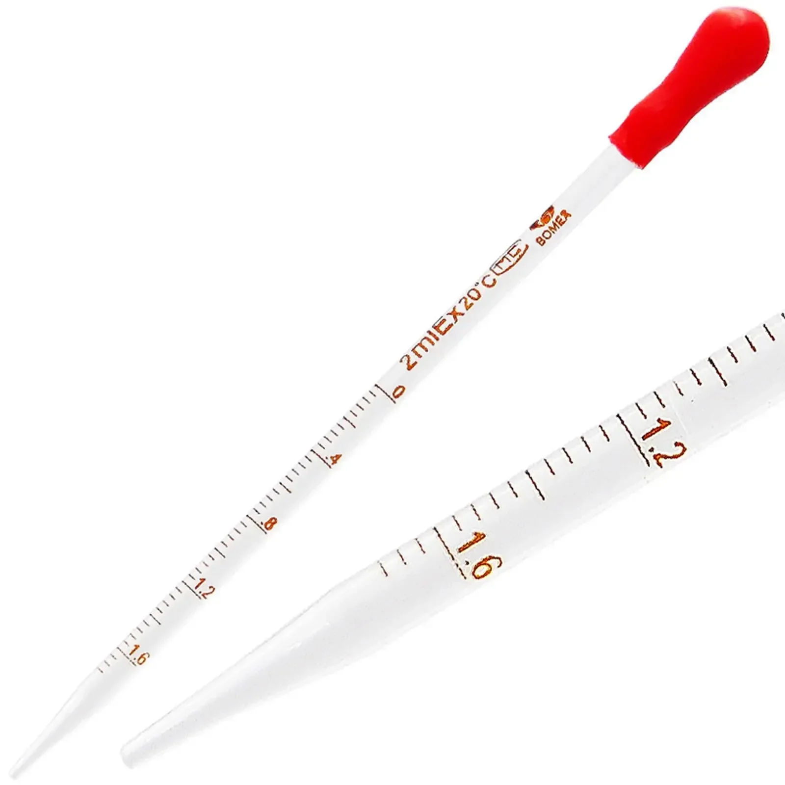 5pcs 0.5/1/2/3ML Glass Graduated Pipette Dropper Dispensing With Red Latex Cap Lab