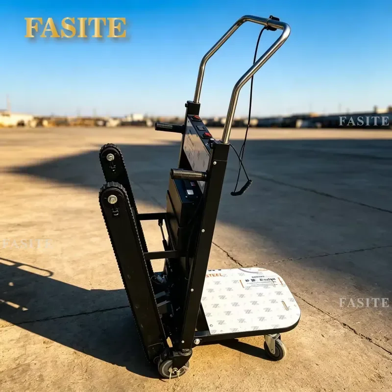 880lbs Industrial Electric Stair Climbing Trolley 400kg Motorized Tracked Dolly Shopping Tools Foldable Refrigerator