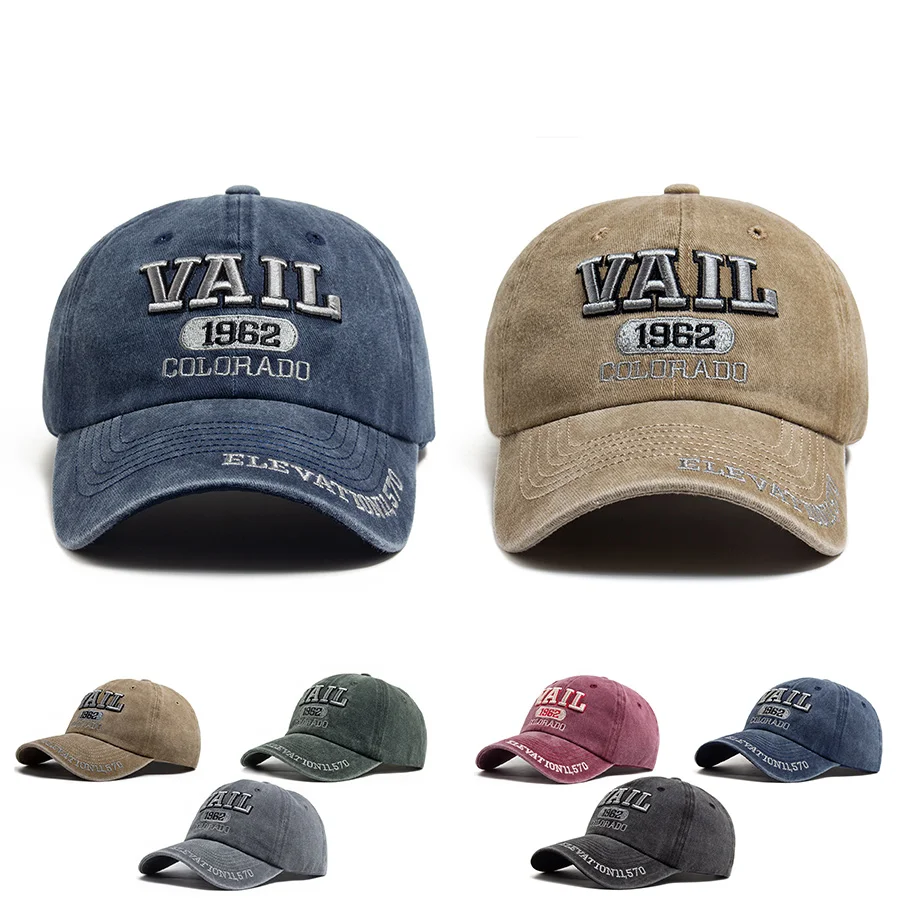 Fashion VAIL Men's Baseball Cap Letter Embroidered Cotton Soft Top Women Hats Summer Casual Travel Visor Caps Trucker Hat Unisex