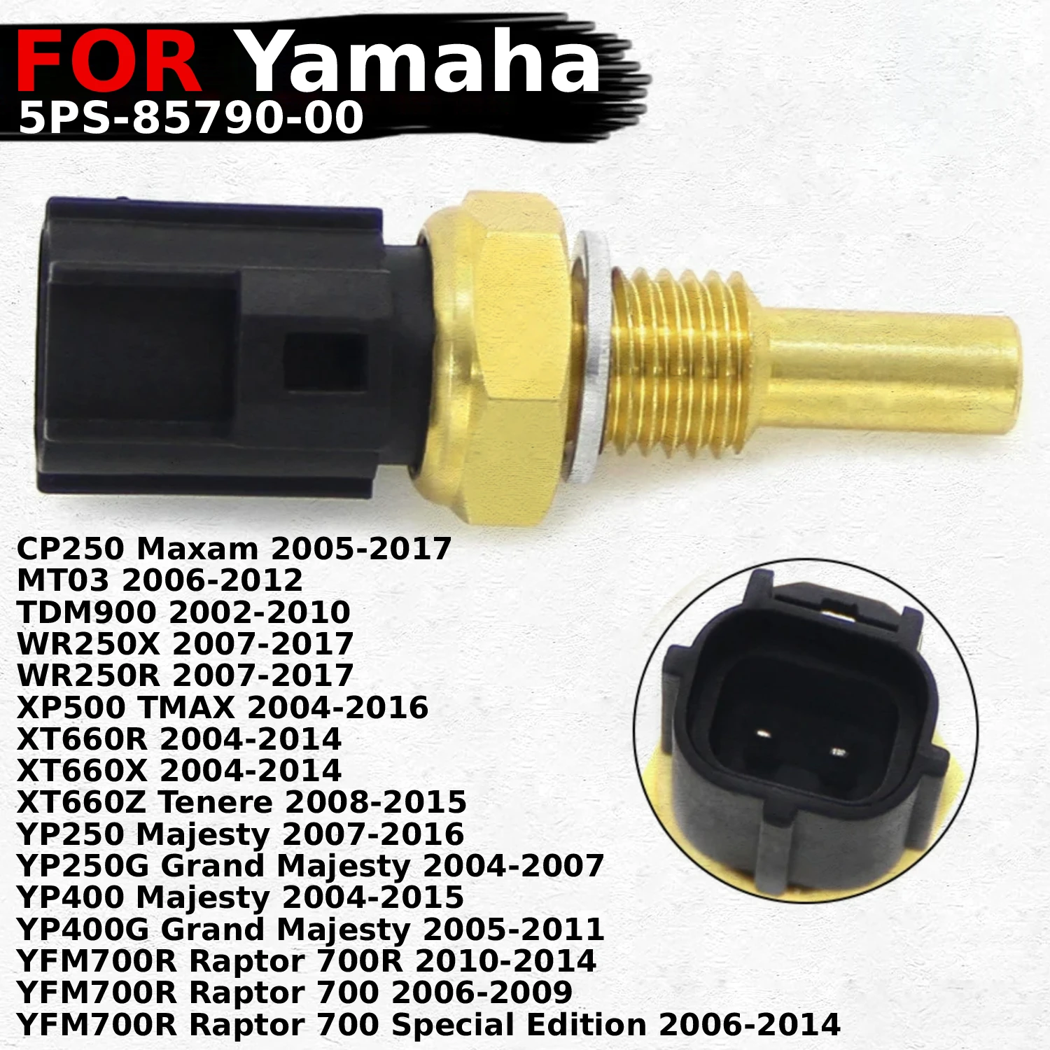 

Датчик температуры радиатора охлаждающей жидкости для мотоцикла Yamaha XP500 TMAX XT660R XT660X XT660Z Tenere YP250 Majesty OEM:5PS-85790-00