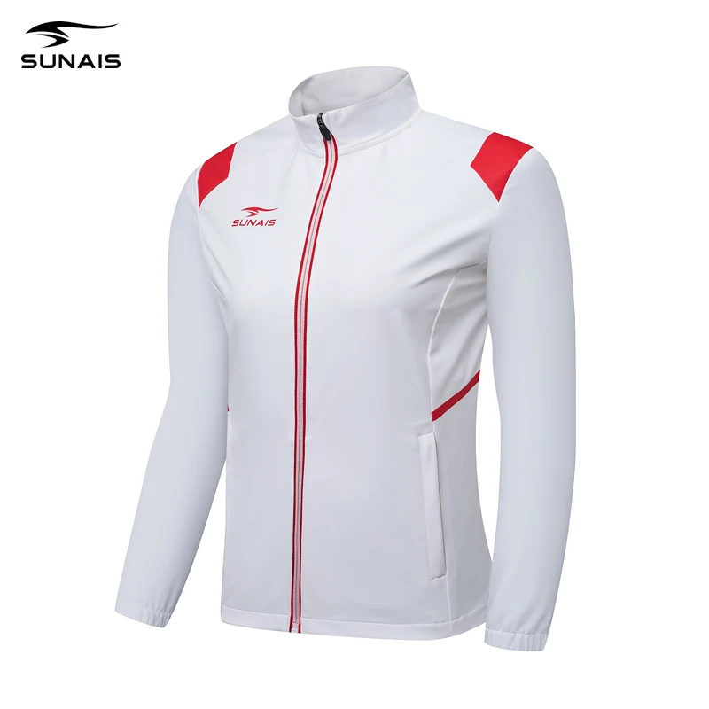 SUNAIS Woman Woven Sports Tracksuit Full‑Zip Stand Collar Jacket+Pants 2‑Piece Set Soccer Training Uniform Casual Sport Outfit