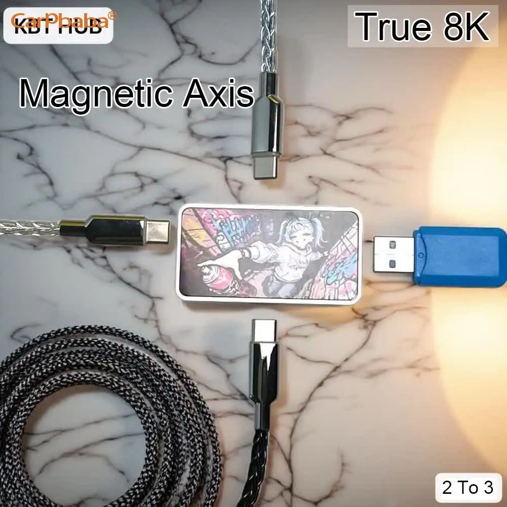 

KBT-HUB Gaming TypeC-TypeC Data Line USB Hub 8K Independent Power With Screen Trendy For Gaming Ambience Desk Setup 8000Hz