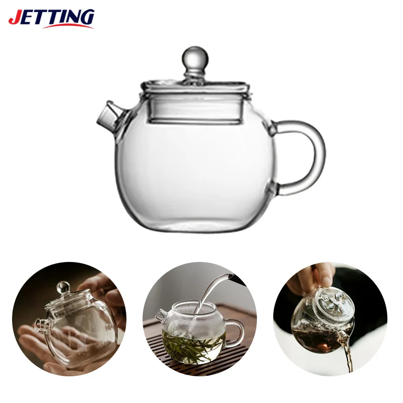 150ml/5oz Mini Clear Glass Teapot High Borosilicate For Hot Beverages Teapot For One Person Use Kung Fu Tea For Home Office Cafe