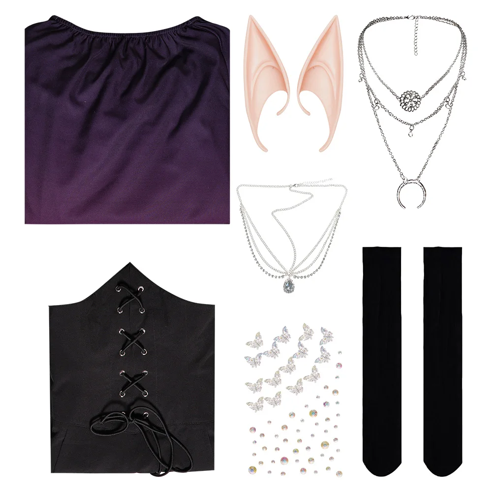 Halloween Medieval Cosplay Corset Dress Renaissance Fairy Elf Viking Cosplay Costumes Women Flare Sleeve Gown Princess Dress