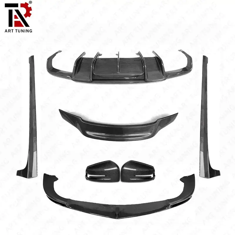 

Fiber Splitters Front Bumper Lip Spoiler Side Skirts Rear Diffuser Kit for Mercedes for benz Cls W218 Cls63 Pre 11-14'