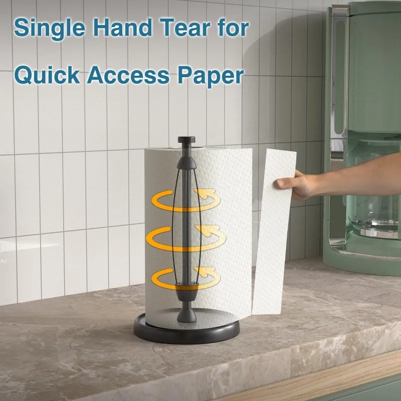 

ABFI Kitchen Organizer In Stainless Steel-Modern Minimalist Design Paper Towel& Wrap Holder Stand