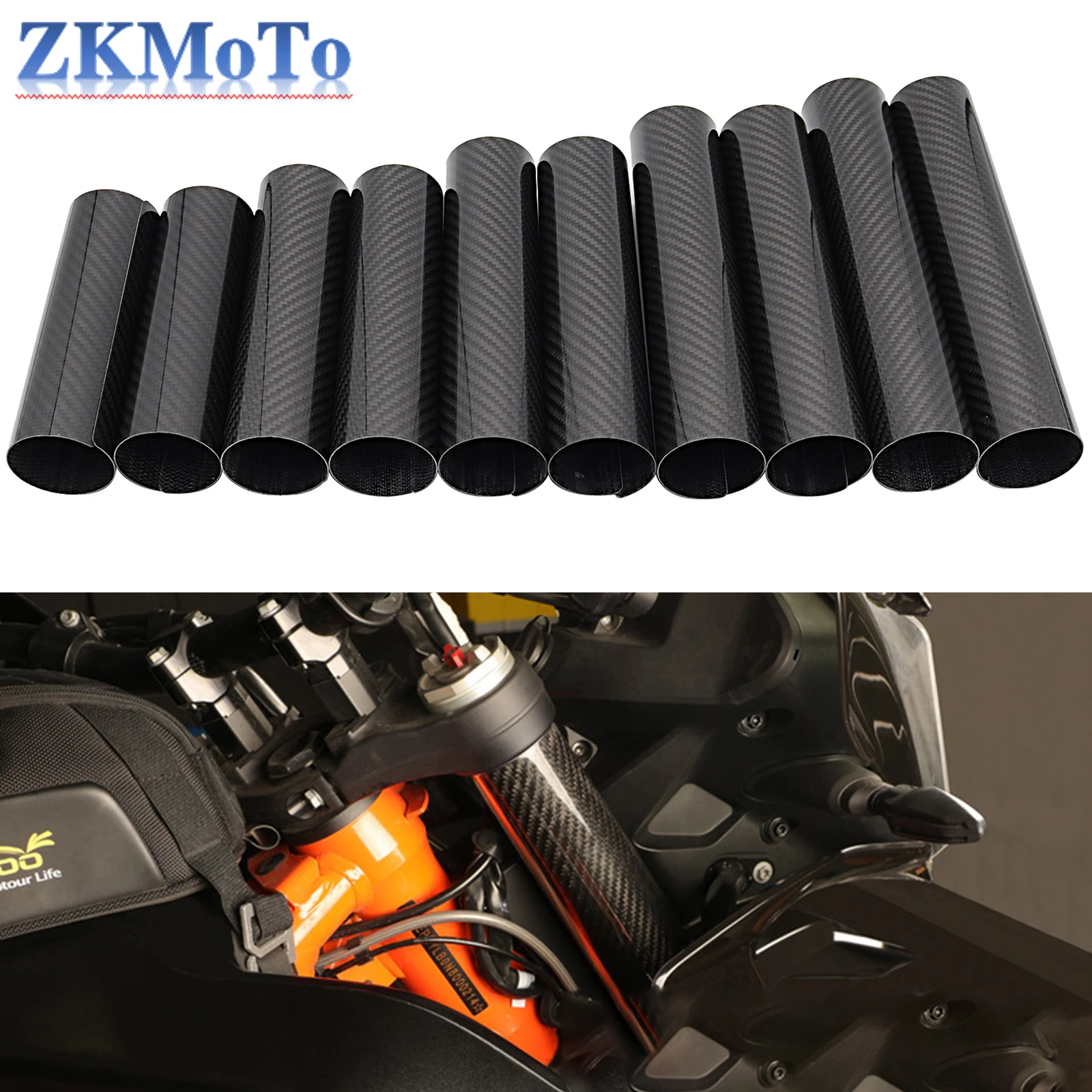 Motorcycle 150-250MM Carbon Fiber Adjustable Front Fork Shock Guard Protector For KTM EXC SX SXF XC XCF XCW 125 250 350 450 530