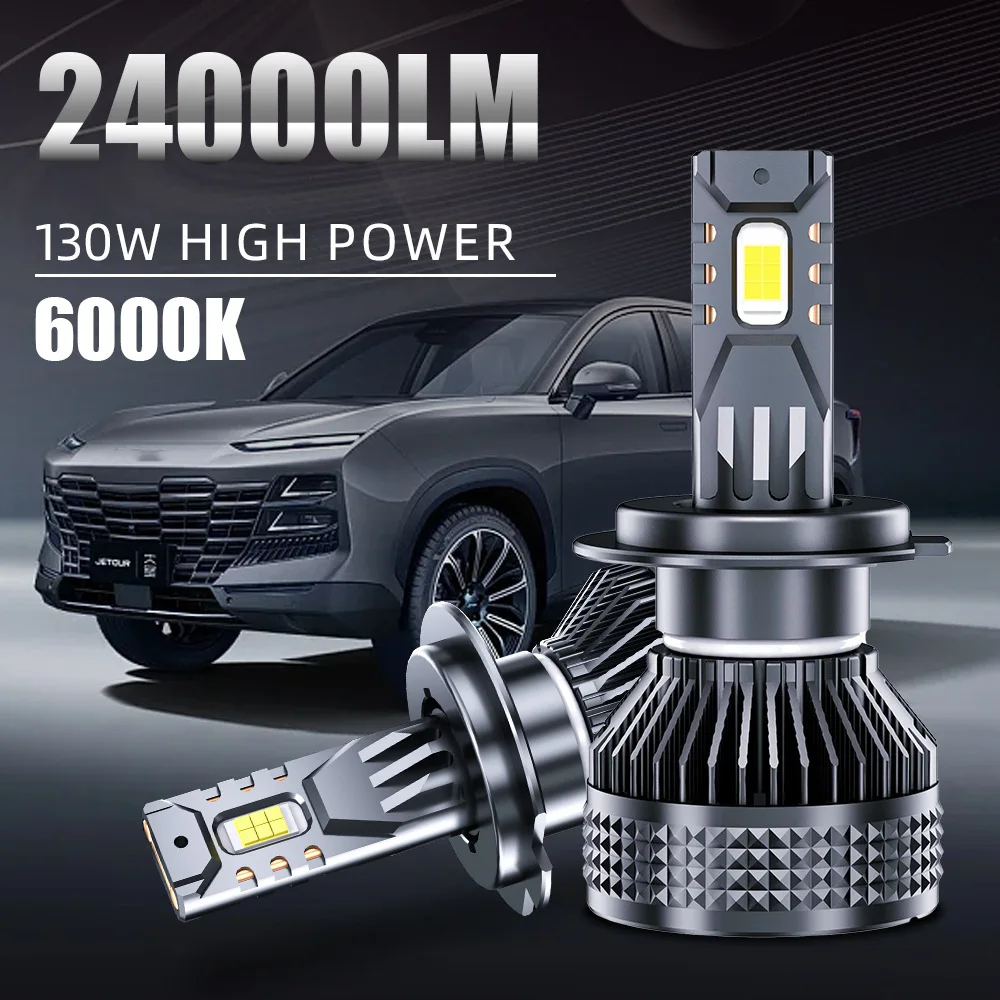

130W Dual Copper Tube LED Car Headlights H11 9005 H4 High Power 24000LM Super Bright Upgrade LED Lights Car Accessories