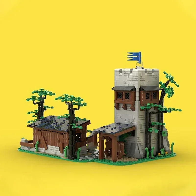 Medieval Castle Model MOC Building Bricks Military Watchtower Modular Technology Gifts Holiday Assemble Children Toys Suit