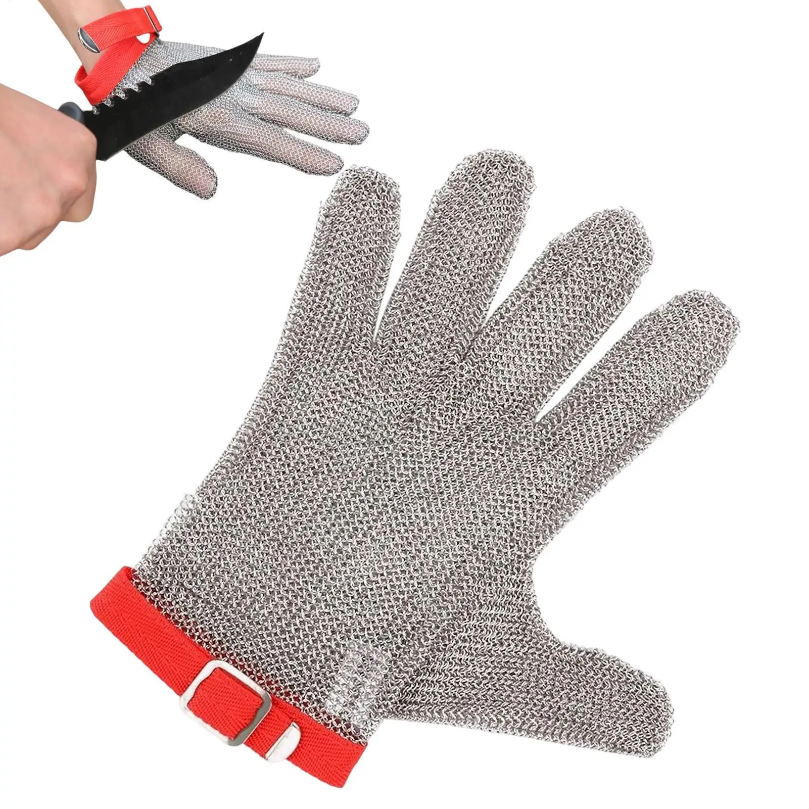 

Cut Proof Gloves Stainless Wire Chef Mitts Safety Gloves For Cutting For Kitchen Cooking Food Prep Fish Cleaning Gardening Yard