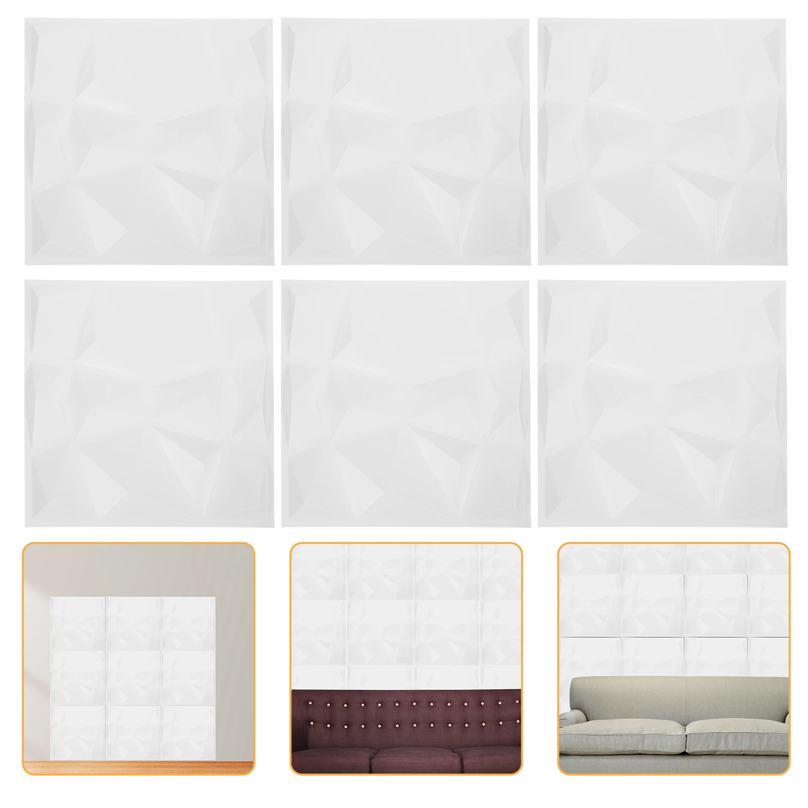 

6 Pcs Three-dimensional Wall Panel 3d Paneling PVC Decor Plastic Wallpaper Decorate Interior