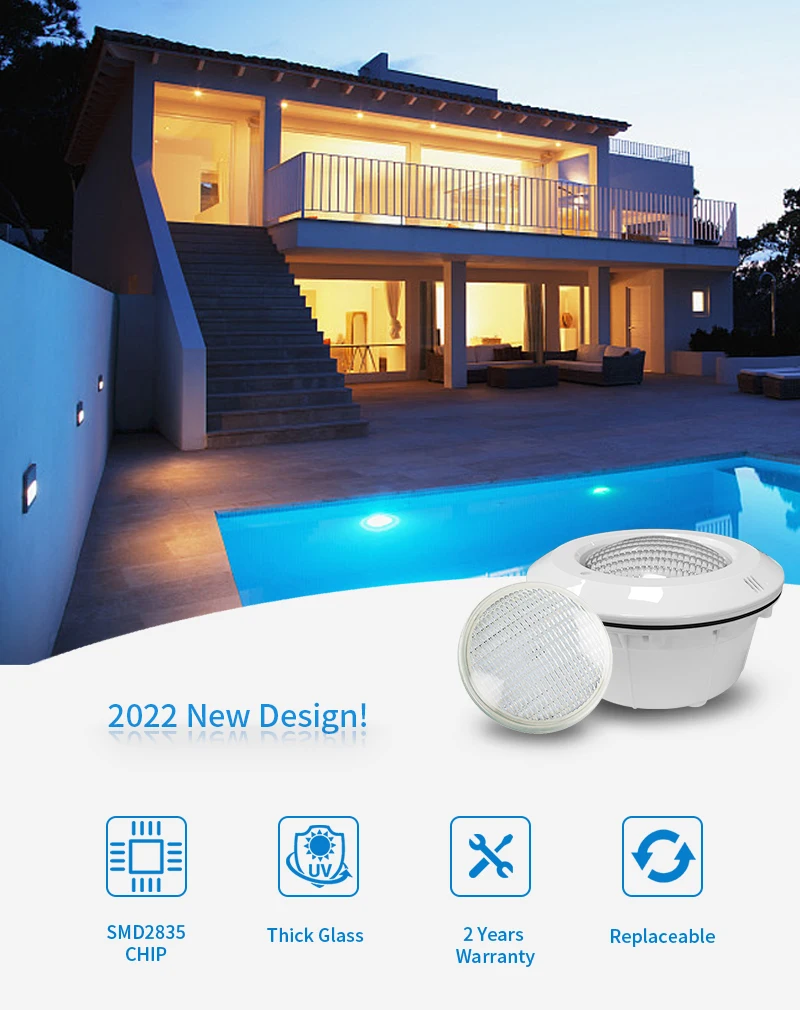 Refined IP68 Waterproof Glass 35W RGB White 12V AC  Par56 Bulb for Astral Replacement Led Underwater Swimming Pool Light
