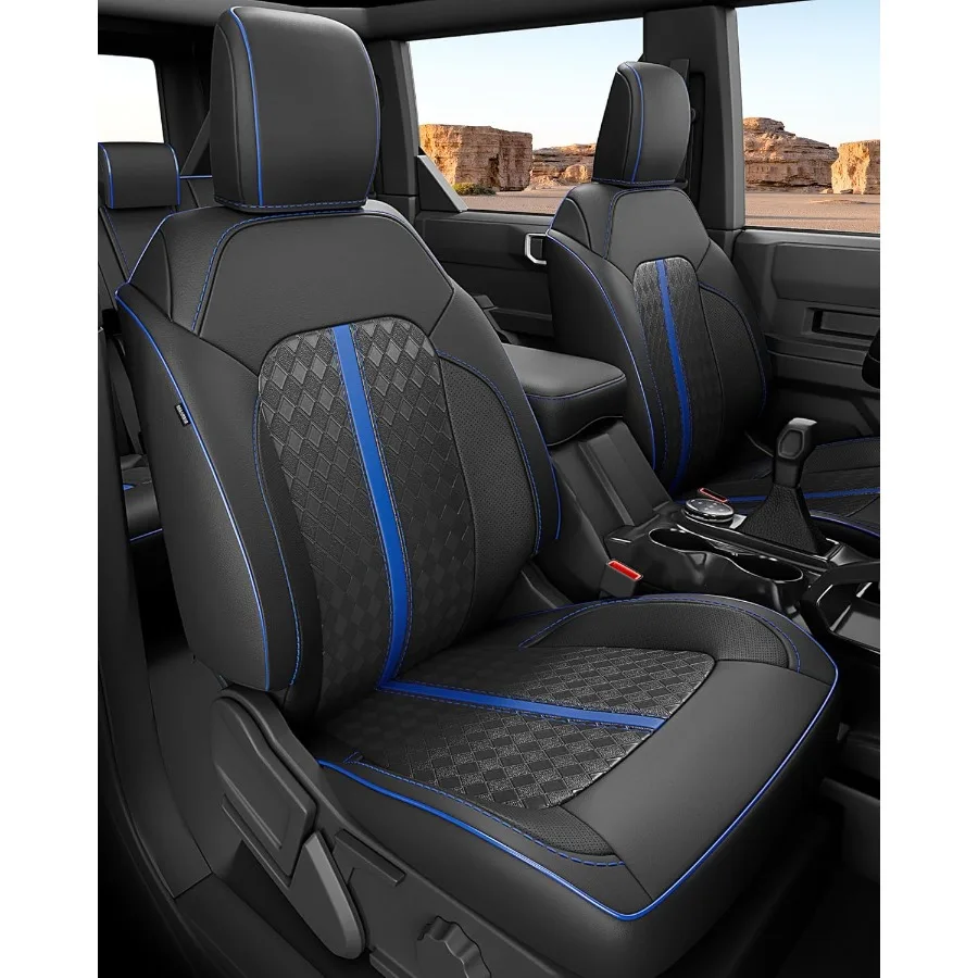 

for Bronco Seat Covers 4 Door 2021 2022 2023 2024 2025 2026 Custom Fit Leather Car Seat Cover Full Set Luxury Waterproof SUV I