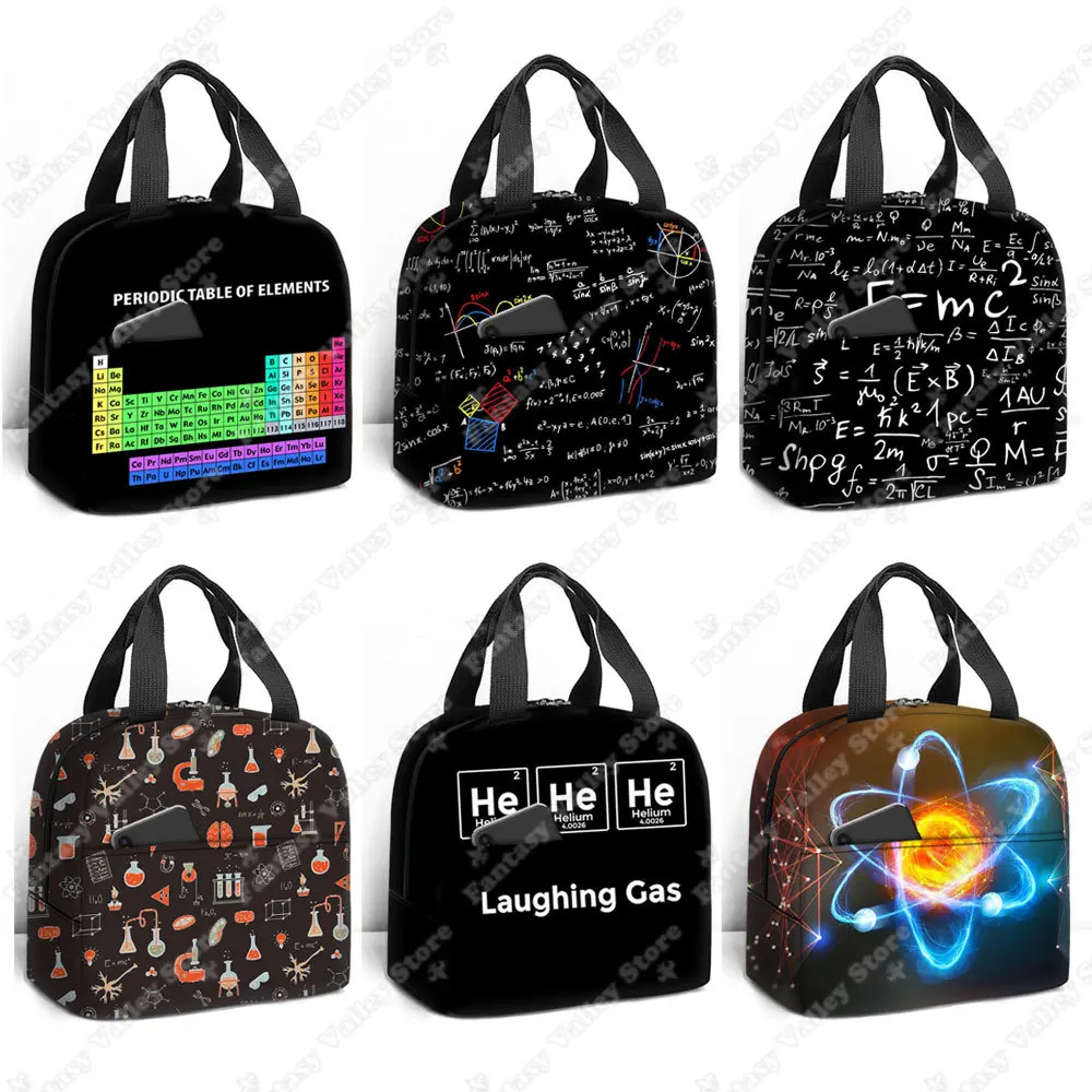 Periodic Table of Elements Insulated Lunch Bag Scientific Physical Chemistry Picnic Waterproof Cooler Tote Bag Thermal Lunch Box