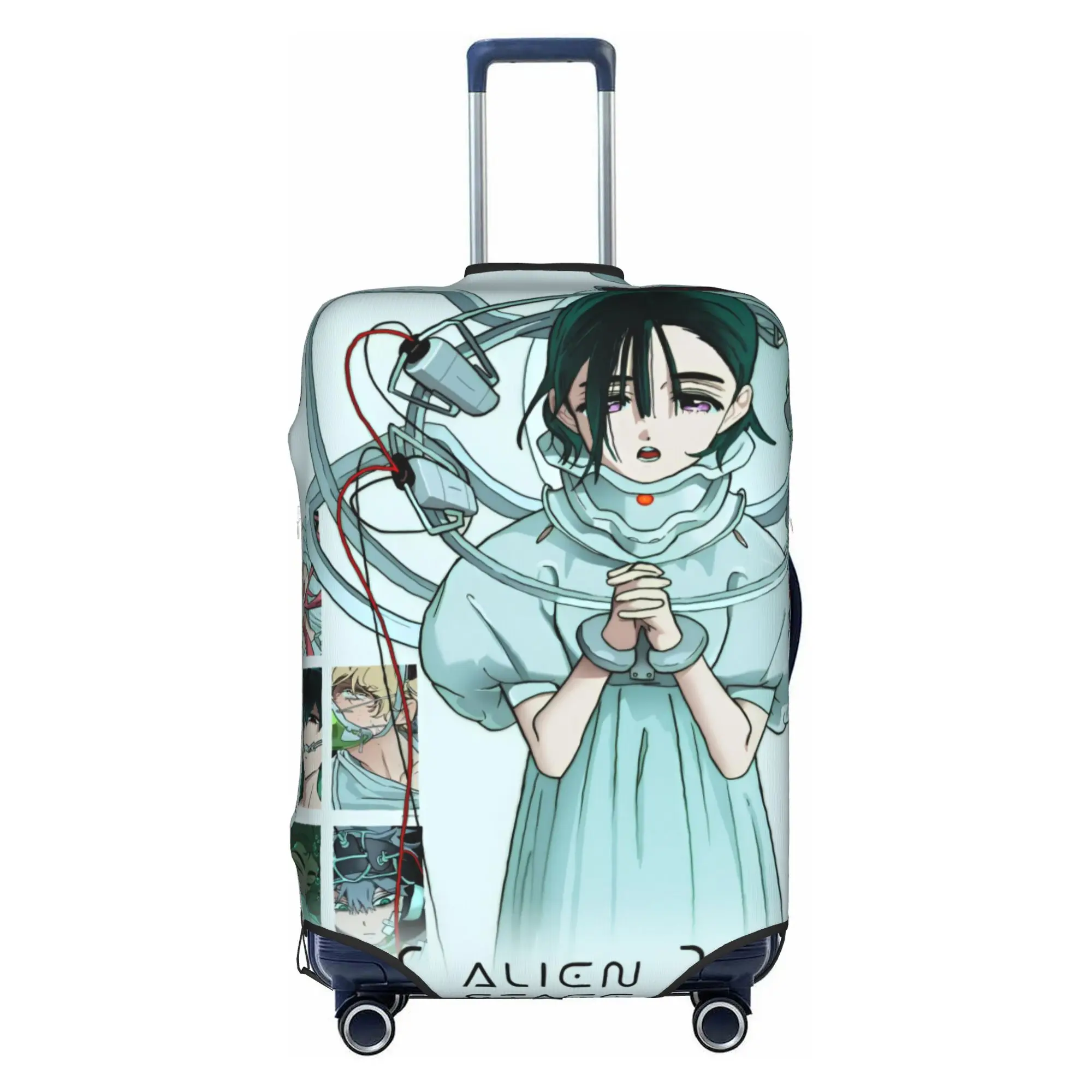 Custom Aliens Stages Luggage Cover Protector Funny Dystopian Music Web Series Travel Suitcase Covers for 18-32 Inch