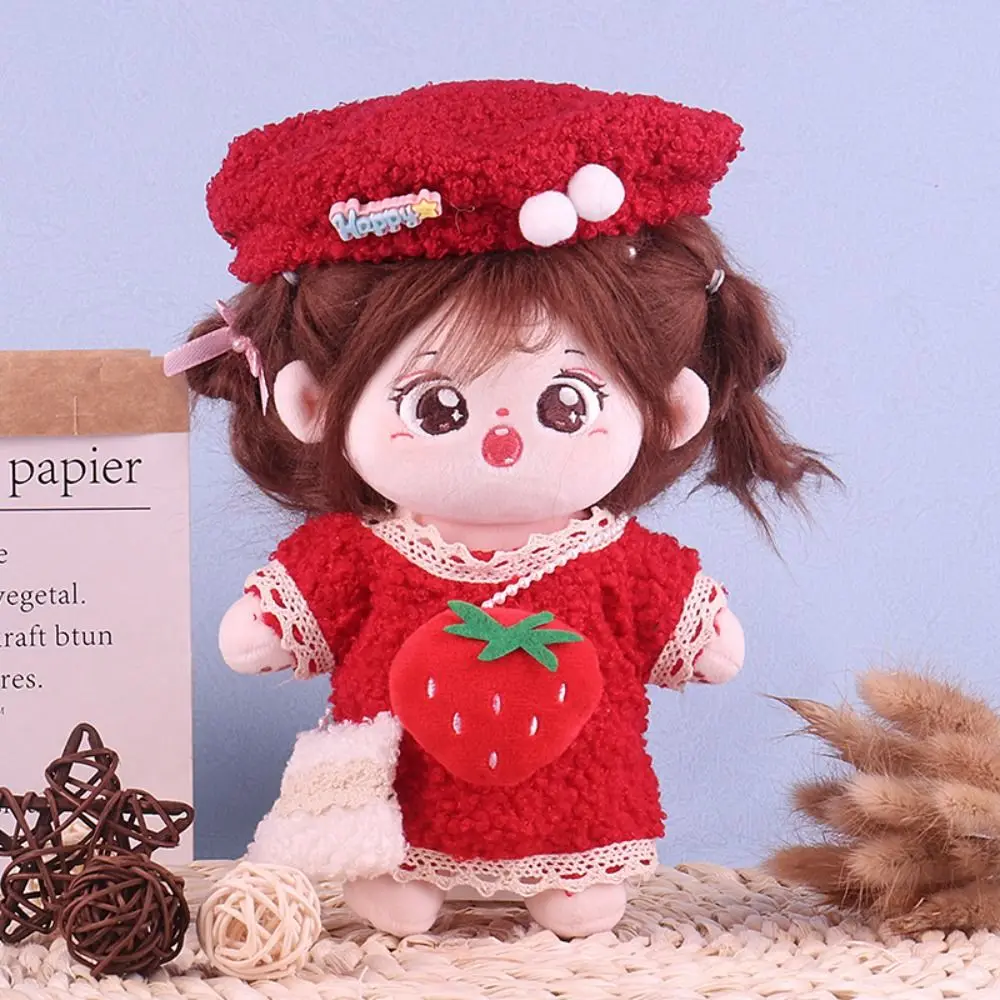 20Cm Katoenen Poppenkleding Verkleed Hoofdbedekking Pop Winter Outfit Mooie Pluche Speelgoed Sterpop Kleding Kinderen Cadeau Diy