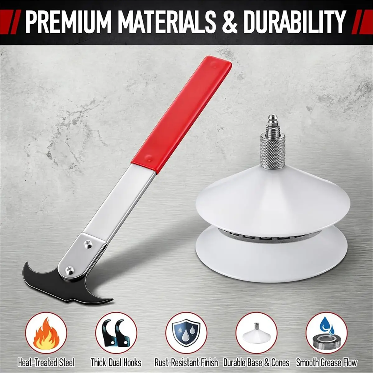 Seal Puller Tool & Bearing Packer Kit, for Wheel Hub Lubricant Filling and Gasket Removal Automotive Repair(Classic)
