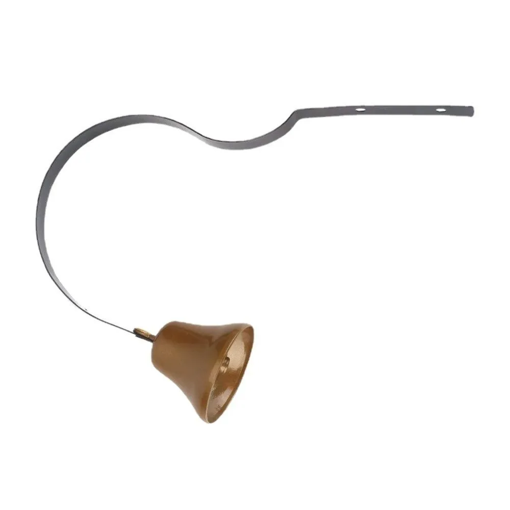 Brass Hanging Door Bell Clear Tone Curved Metal Support Metal Door Bell Loud Sound Hanging Design Entry Alert Bell Dog Training