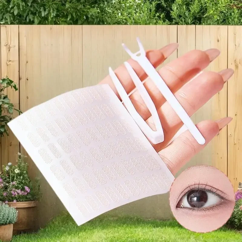 180/300/600Pcs 보이지 않는 흔적 없음 레이스 붓진 눈을위한 울트라 얇은 통기성 로컬 이중 눈꺼풀 테이프 물 활성화 끈적임