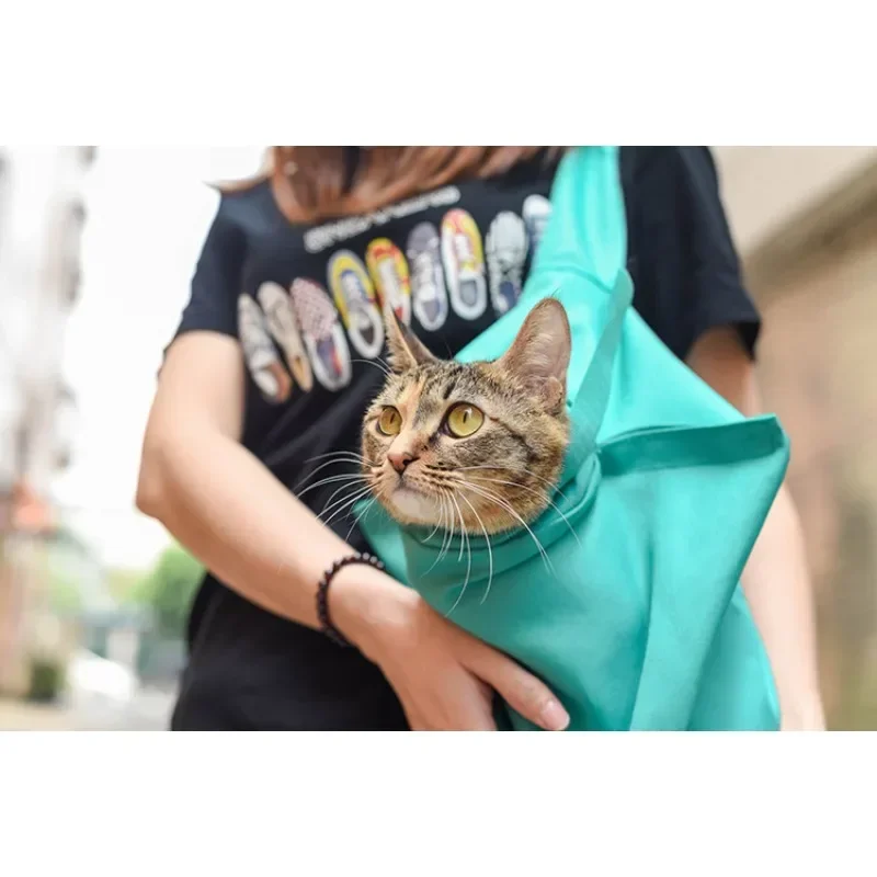 Pet Cat Breathable Outdoor Travel Shoulder Bag Sling Carrier for Puppy, Cats, Hands Free Shoulder Pet Pouch Tote