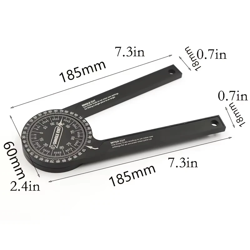 Miter Saw Protractor Featuring Precision Laser-Inside Outside Miter Angle Finder for Carpenters Plumbers and All Building Trades
