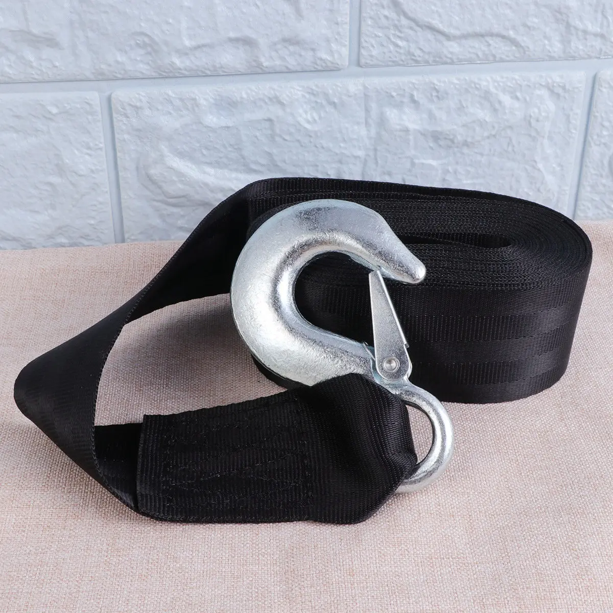 1Set Car Trailer Rope Nylon Tow Rope 6m Durable Strong Winch Strap with Forged Hooks Emergency Tow Strap Nylon Car Trailer