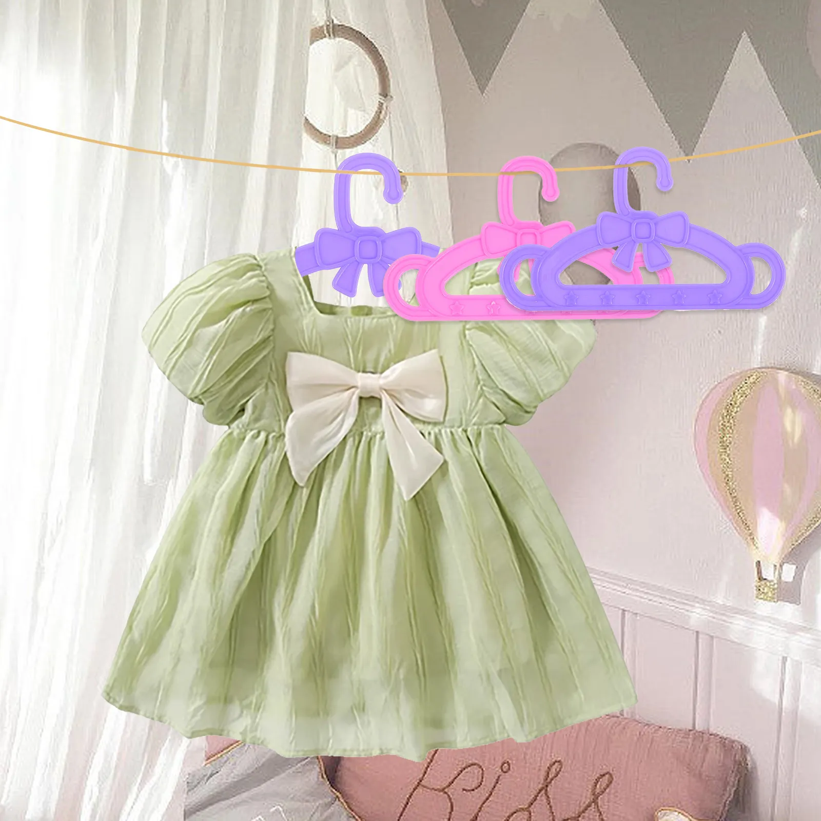 

15Pcs Plastic Hangers for 18Inch Kids Clothes Storage Holder Room Organizer Accessories Clothes Hangers