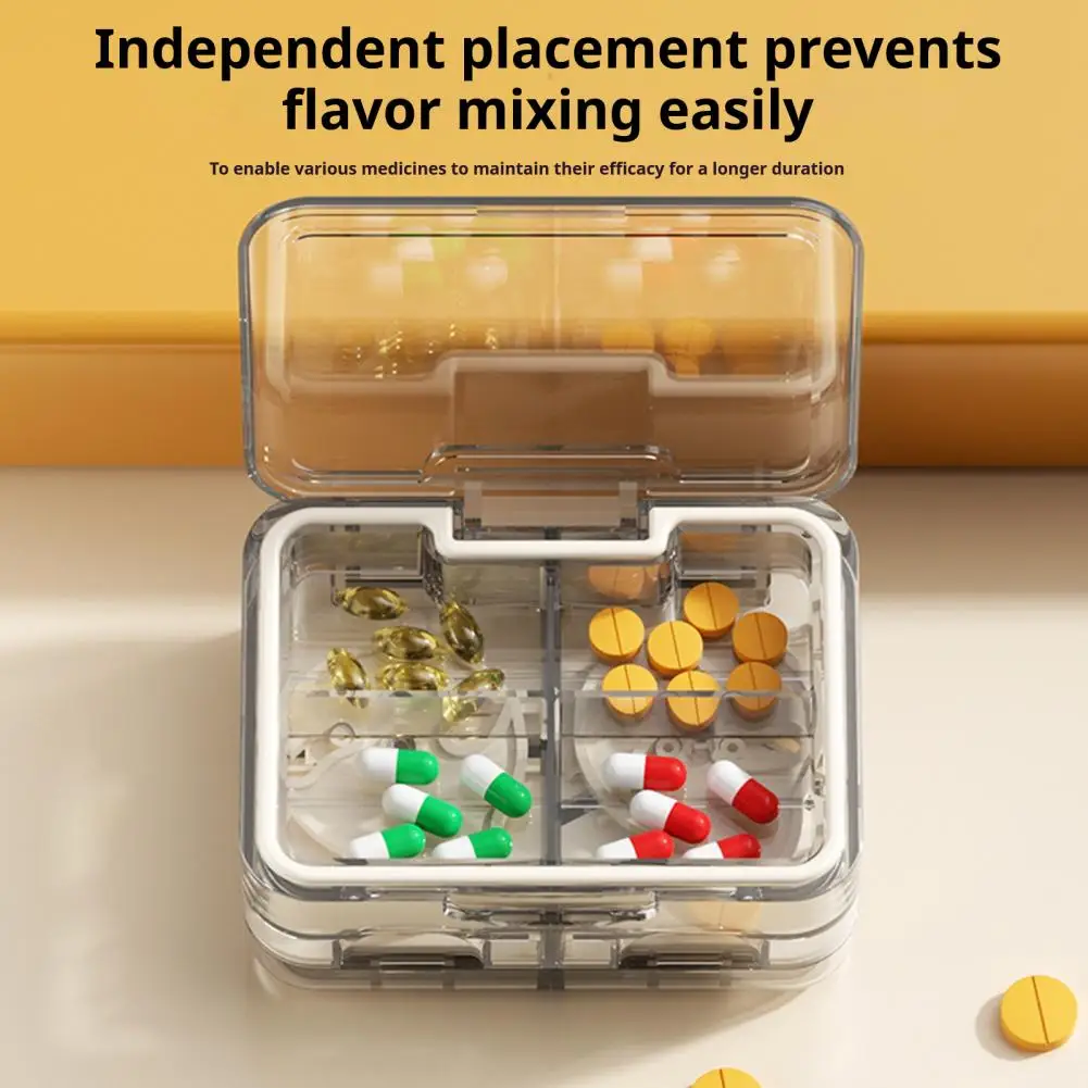Professional Pill Cutter Easy-to-use Pill Splitter Portable Pill Cutter Storage Container Organizer for Travel Double Layers