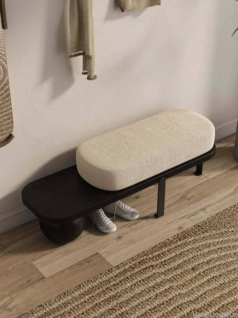 Stylish American Design Solid Wood Entryway Bench, Long Shoe Bench for Hallway, Creative Low Stool for Home Durable Comfortable