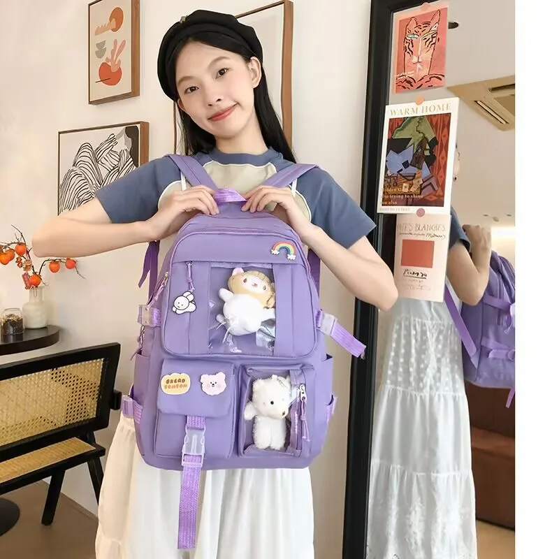 Large Capacity High School Student Backpack Ins Japanese Style Junior Student Schoolbag girl‘s Korean Style Chic book bag