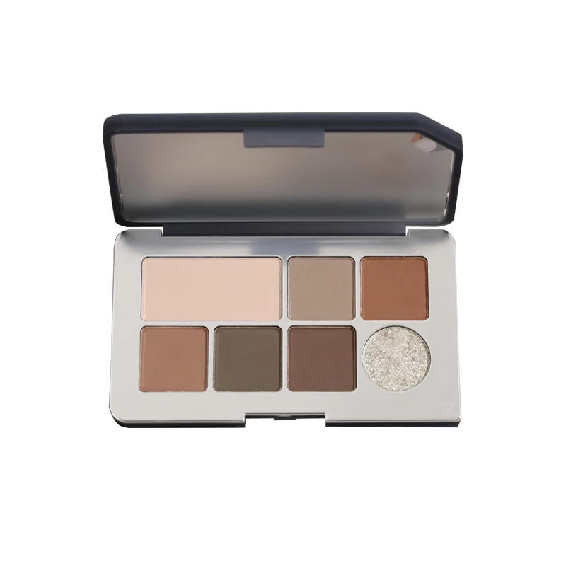 لوحة ظلال عيون سبعة ألوان من سبيني/سبني رقيقة وسهلة الممدودة، غير لامعة وطويلة الأمد، لوحة أسمنتية للمكياج