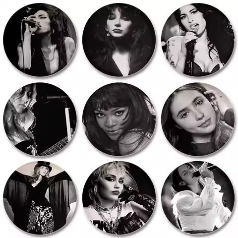 32/44/58mm Hot Singer Button Pin DIY Fashion Jewelry Brooches for Backpack Hat Decor Badge Fans Gift