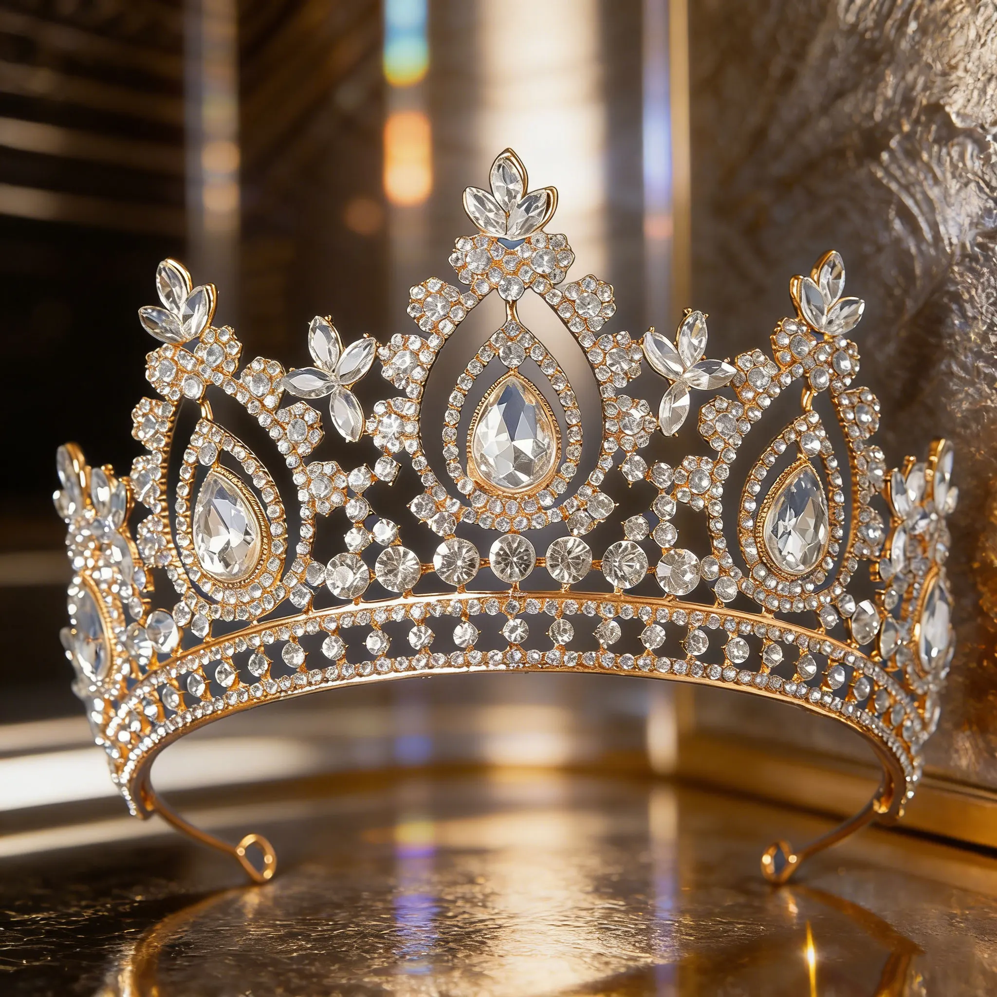 Royal Regal Bridal Crown  Tall Spiked Crystal Tiara for Wedding  Photoshoot and Formal Events  image 4