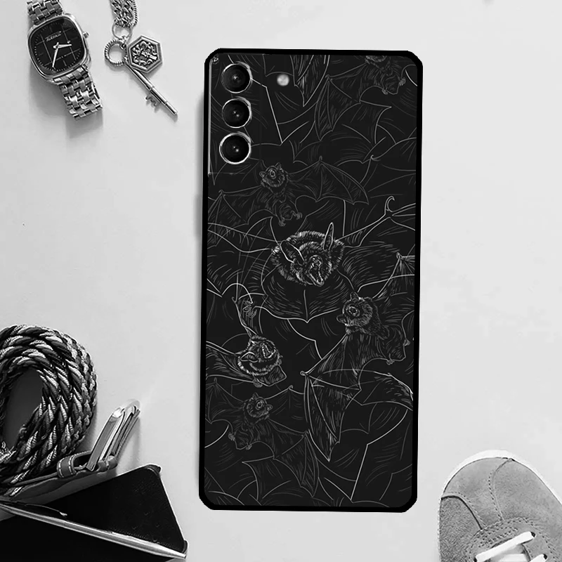 Goth Vampire Bat Gothic Phone Case For Samsung Galaxy S24 Ultra S22 Plus S20 S21 S23 FE Note 20 10 S8 S9 S10 Cover