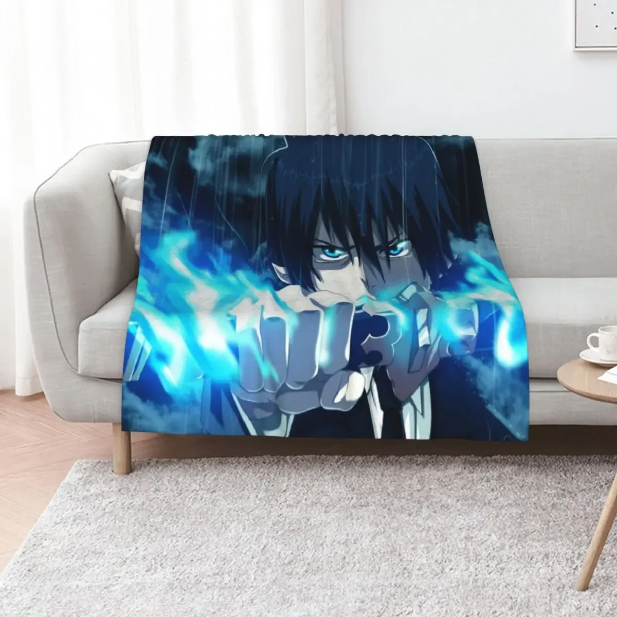

Blue Exorcist 3 Throw Blanket Furrys Soft Big Vintage Custom Blankets