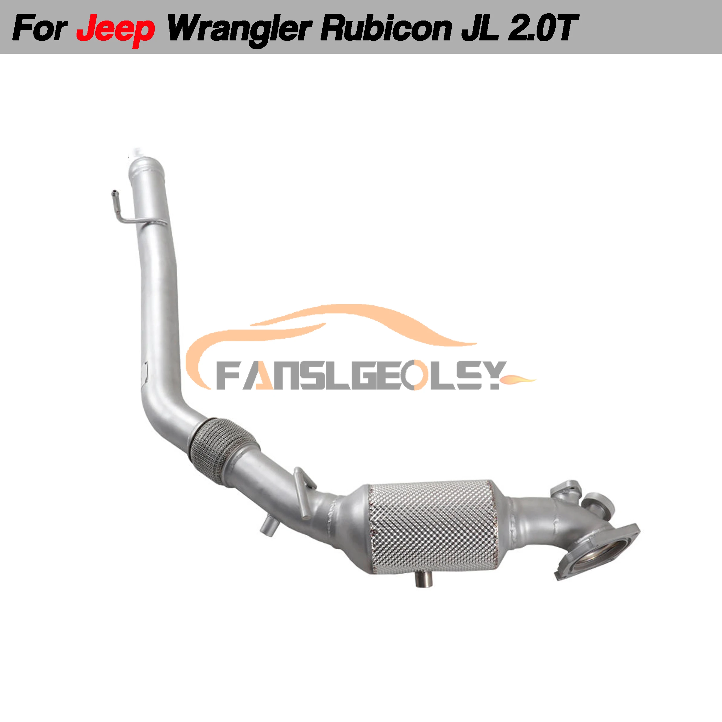 For Jeep Wrangler Rubicon JL 2.0T Stainless Performance Downpipe Exhaust System With Heat shield and catalytic converter Headers